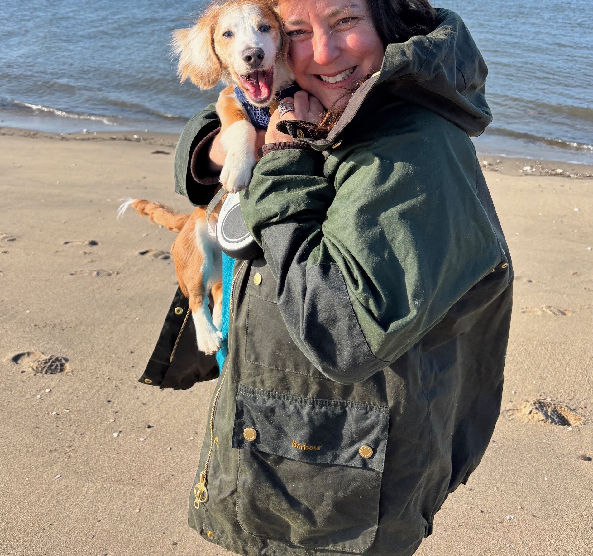 Pic 1 on beach with dog